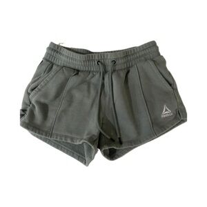 Reebok Gray Green Athletic Shorts with Elastic Waistband, XS Used